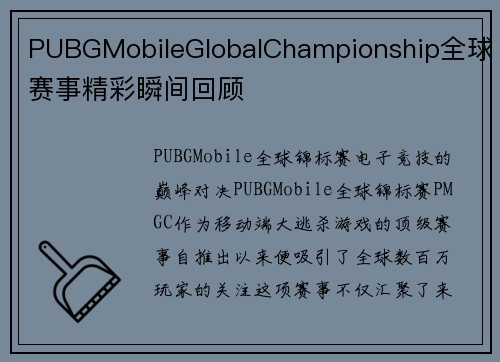 PUBGMobileGlobalChampionship全球赛事精彩瞬间回顾